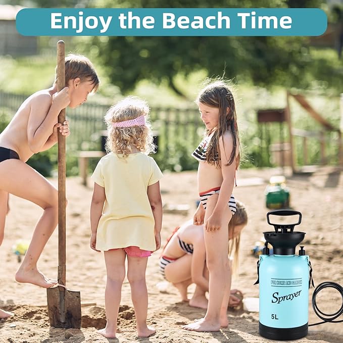 Finderomend Portable Shower for Camping with 7 Spray Modes Hand Press Camping Shower with Removable Hose and Shower HeadPressure Rinse Kits for Hiking Traveling Garden Beach Pet Shower
