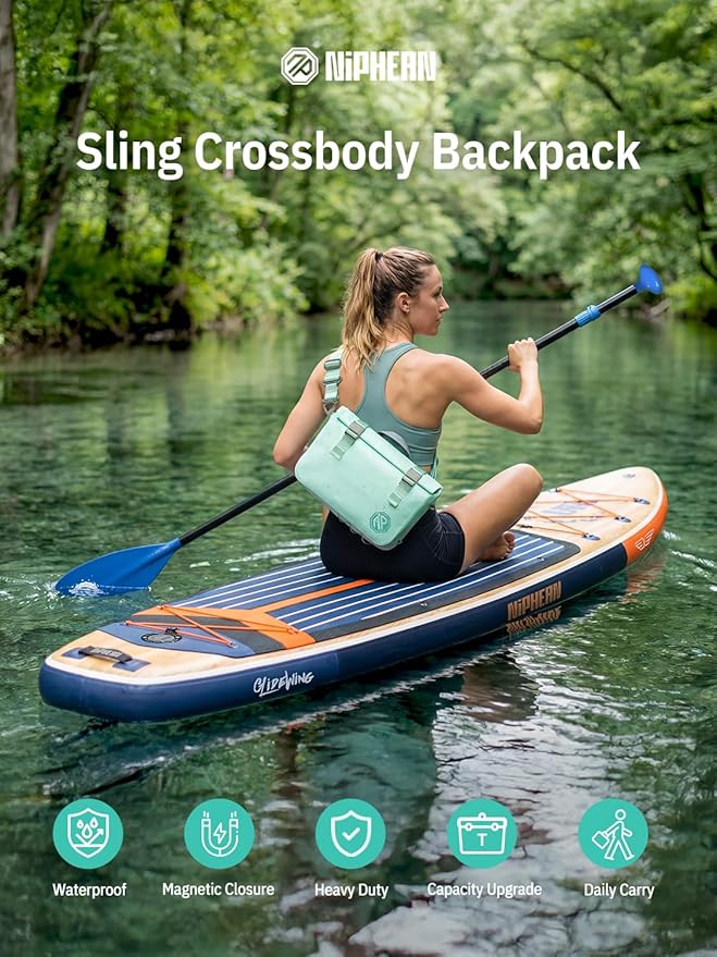 niphean IPX7 Waterproof Dry Bag with Magnetic One-Hand Closure 7.5L Sling Crossbody Bag for Men Women Dry Bags Waterproof Backpack for Paddleboarding Kayaking Beach Boating Camping and Daily