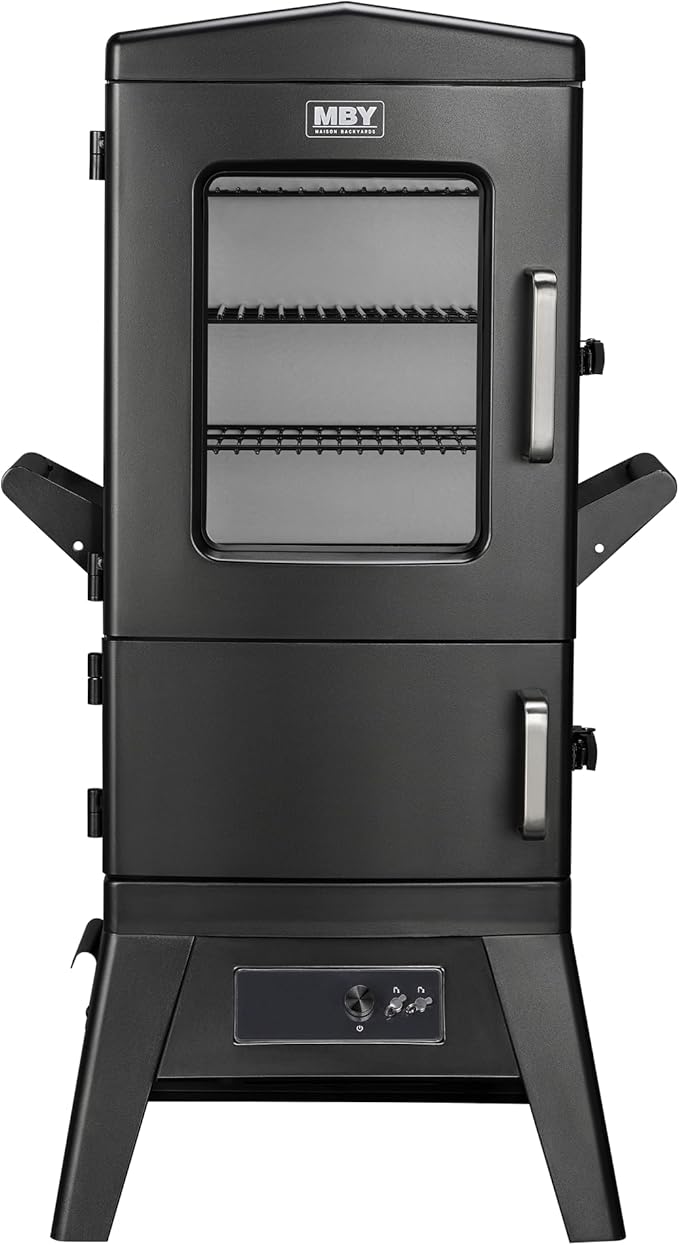 Digital Electric Smoker with Cover LED Display Build in Meat Probe Large Capacity BBQ Smokers 4 Racks Smoke More with 633 sq in Cooking Area