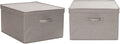 Household Essentials Jumbo Fabric Storage Bins 2 Pack Sturdy Sides and Reinforced Bottom Luxe Fabric Poly Linen Gray