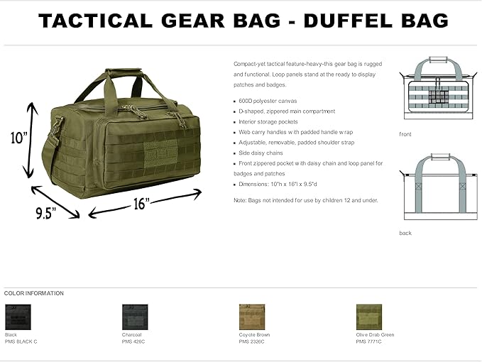 Tactical Gear bag Heavy Duty Duffel Gym bag/Tactical Backpack Custom Embroidered with your own text (Coyote Brown)