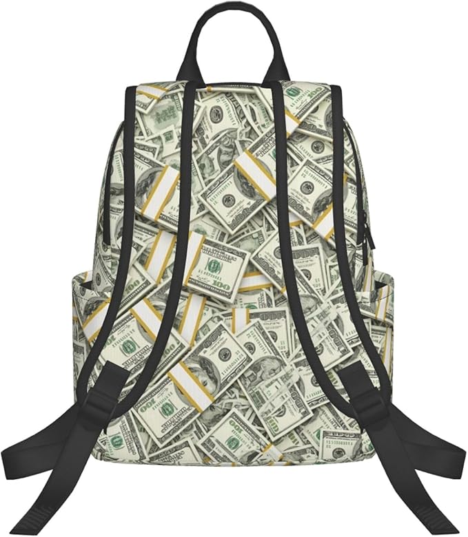 Lightweight Casual Laptop Backpack for Men and Women money american bill dollar Bookbag for College