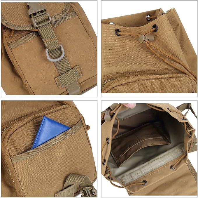 Mini Daypack Military Tactical Backpack Rucksack Tactical Assault Pack Bag for Hunting Camping Trekking (CP)