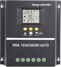 100A MPPT Solar Charge Controller Solar Panel Regulator 12V/24V/36V/48V Dual USB Ports Overload Temp Protection with 7 Work Modes for Gel Flooded LifePO4 Battery Charging