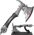 Snake Eye Tactical Fantasy Dragon Slayer Axe Stainless Steel Blade with Dragon Graphic Wood Handle 13 Inch Overall Length Display Stand Included