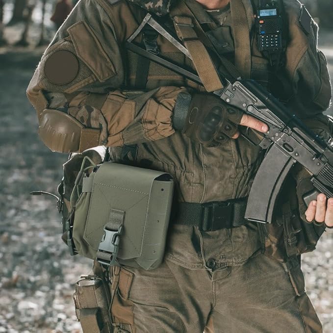 Tactical Molle Admin Pouches Molle Radio Pouch Magazine Pouch Utility Tools Storage Organizer with Hook &amp Loop Fastener for Hiking Hunting Shooting