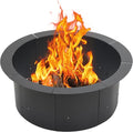 BPS 36 Inch Fire Pit Ring Heavy Duty Metal Round Fire Pit for Outdoor DIY Wood Burning Backyard Camping Patio Bonfire
