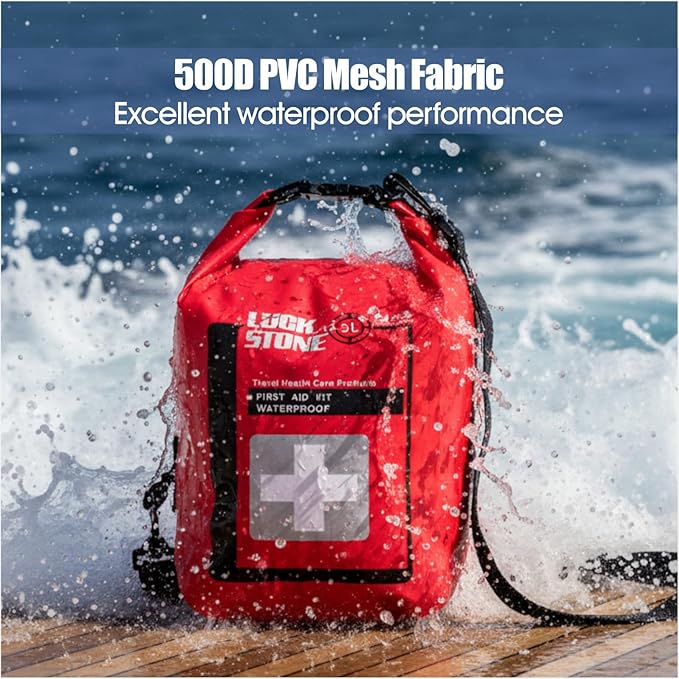 Waterproof First Aid Dry Bag Empty Roll Top Emergency Storage Bag for Boat Kayak Travel Portable Clinic Organizer (1pcs 5.0 Liters)