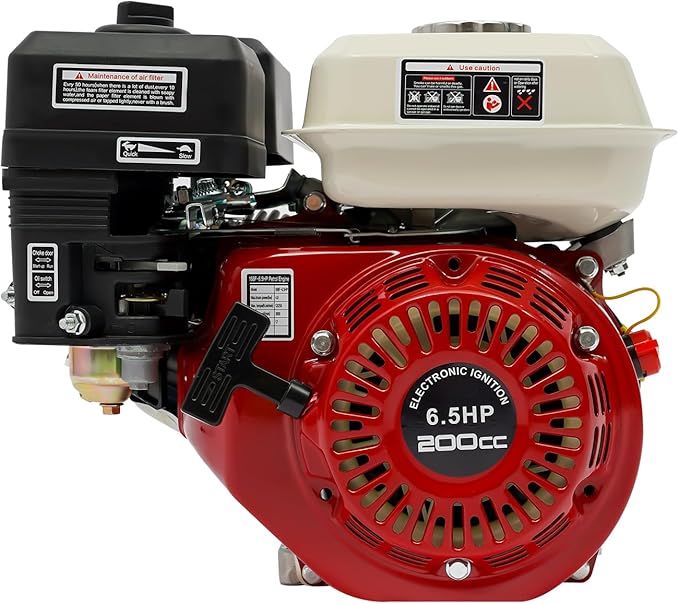200CC 6.5Hp 4 Stroke Gas Engine Pull Start Petrol Engine Replaces Compatible for Honda Gx160 Air Cooled Single Cylinder General Gas Engine for Pumping Cleaning Spraying Machines