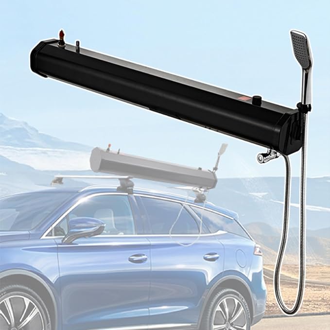 Pressurized Water Tank for Camping Shower Portable Camping Showerhead Handheld Roof Rack Shower for Hiking Car wash Pet Cleaning Beach Vacations20L
