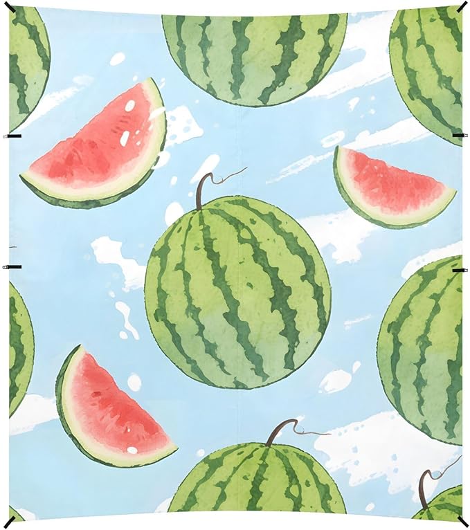 ALAZA Watermelon Blue Background Pattern Beach Tent Sun Shelter Portable Canopy Sunshade for Outdoor Camping Picnics Backyard Fun 10x9 ft