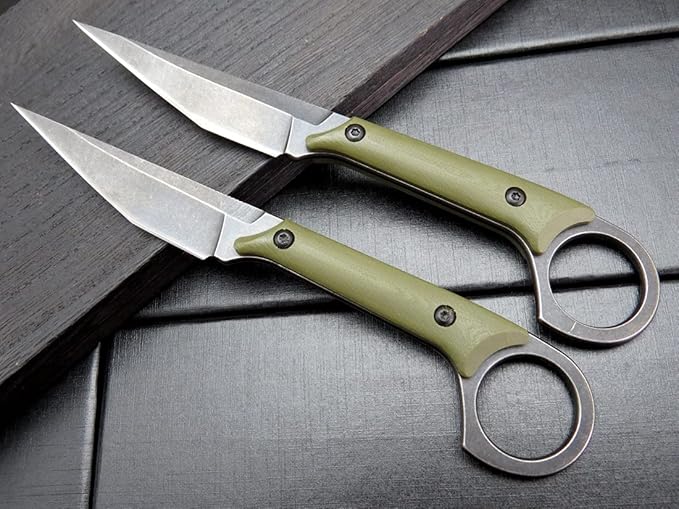 Gtkii GTK140 Fixed Blade Knife D2 Steel Blade G10 Handle EDC Tool Knife for Outdoor Camping Hiking Hunting (Army Green)