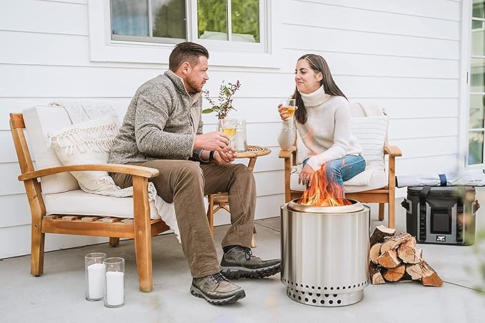 Solo Stove Ranger 2.0 with Stand - 15 Inch Smokeless Portable Fire Pit - Lightweight Outdoor Fireplace with Removable Ash Pan Stainless Steel Carry Case Included Ideal for 2-4 People 16.5 lbs