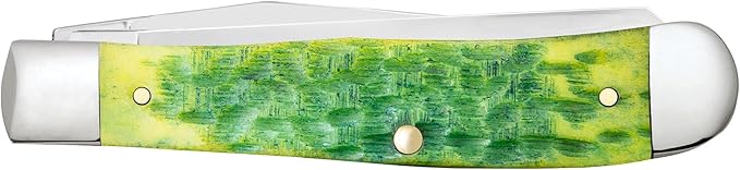 Case XX Pocket Knife TRAPPER - GREEN APPLE BONE PEACH SEED JIG Item #27860-6254 SS - Length Closed: 4 1/8Inches