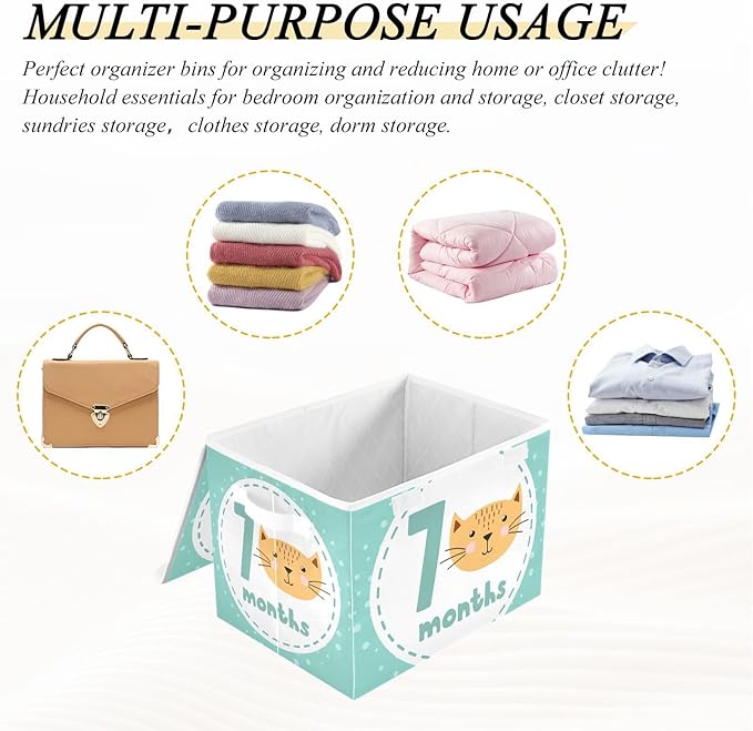 7_months Storage Box with Lid Collapsible Bed Storage Qt Storage Container for Home Studyroom Home Decor