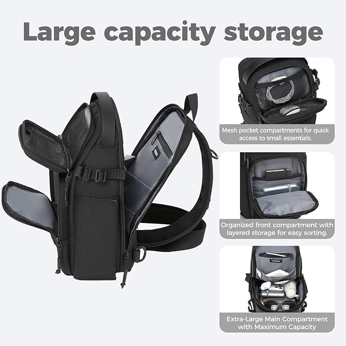 OZUKO Tactical Sling Bag Black Small Crossbody Backpack for Men Casual Shoulder Chest Bag for Travel Work &amp Everyday Use