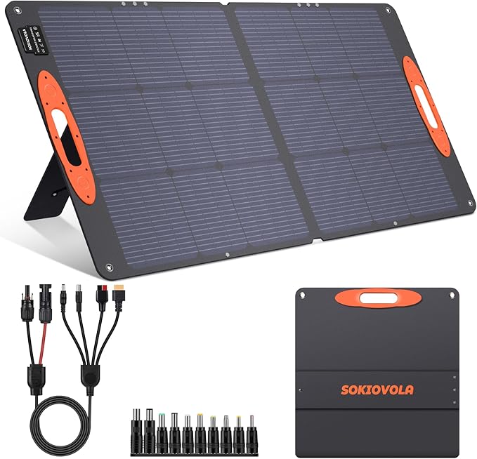 N-Type 16BB 110W Portable Solar Panel for EF/Jackery/Bluetti/Anker Power Station 25% High Efficiency ETFE Foldable Solar Panel Charger IP68 Waterproof for Outdoor Camping RV