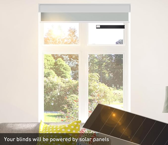Solar Panel Charger for Motorized Blinds - 11V 3.5W Ll-ion Shade Solar Charger - Dual Connector(DC3.5 * 1.35mm &amp DC5.5 * 2.1mm) - Compatible with DC7.4V Battery Motors - Not for 5V Devices