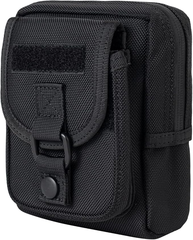 Compact Utility Gadget Pouch Tactical MOLLE Nylon Duty Belt Pouches for Police Law Enforcement Work EDC Small Tool Waist Bag for 6.1 Cellphone Outdoor Camping Hiking Organizer