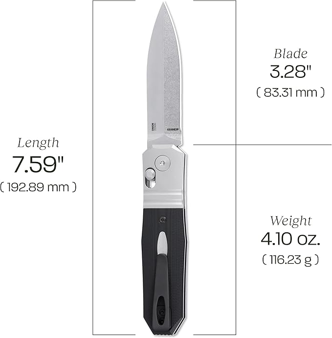 CRKT Redemption Compact Everyday Carry Folding Knife with Crossbar Lock: MagnaCut Plain Edge Blade G10 Stainless Steel Handle Reversible Pocket Clip K550KXP
