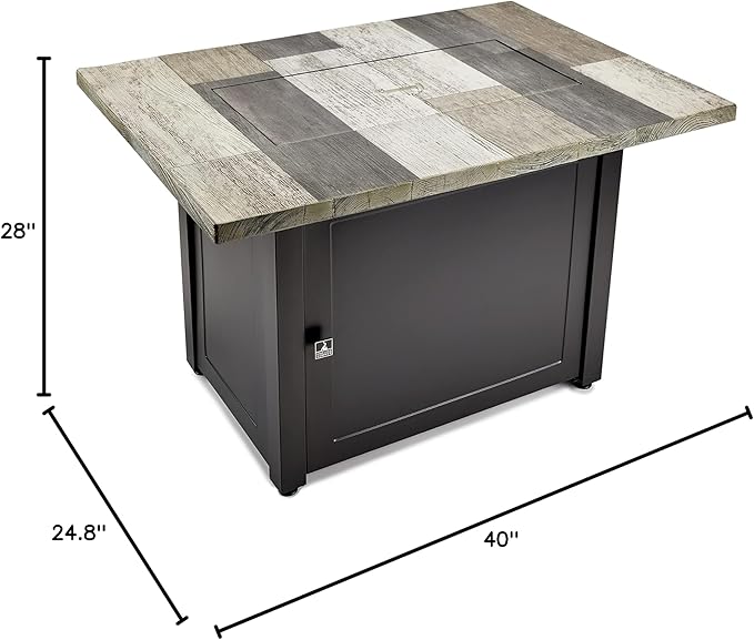 Ashton Gray 40x28” Rectangular Gas Fire Table