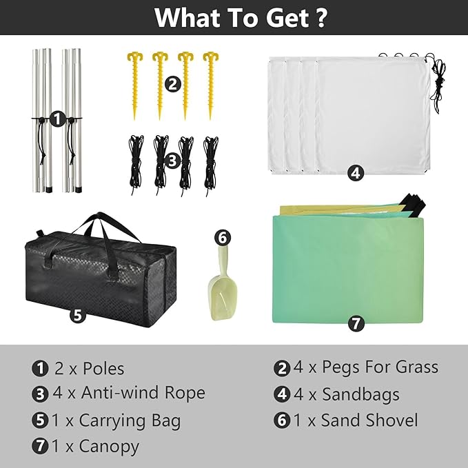 Turquoise Yellow Gradient Stable Beach Tent UPF50+ Water-Resistant Sun Shelter with Sturdy Poles Sandbags and Shovel for Camping Picnics Backyard
