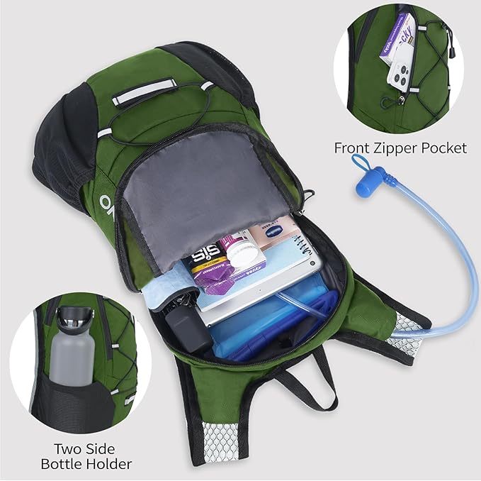 Lightweight Hydration Backpack Running Backpack with 2L Water Bladder Hydro Water Daypack for Cycling Hiking Rave for Men Women
