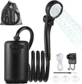 Portable Shower for Camping 8000mAh Rechargeable Camping Shower Electric Showers with Intelligent Digital Display Outdoor Camp Pump Showerhead Nozzle for Hiking