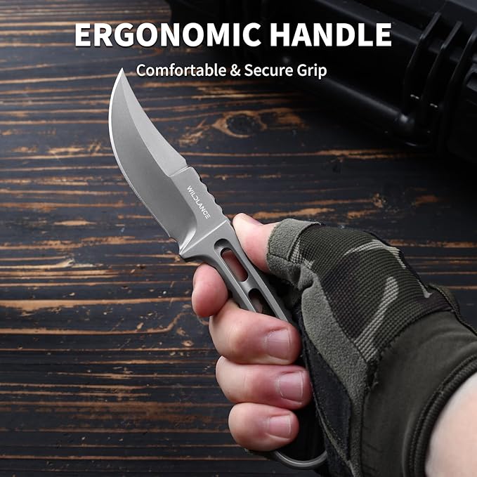 EDC Fixed Blade Knife with Sheath Camping Knife Fixed Blade 3.14 Outdoor Survival Blade Full Tang Hunting Knives for Men Women IB-05