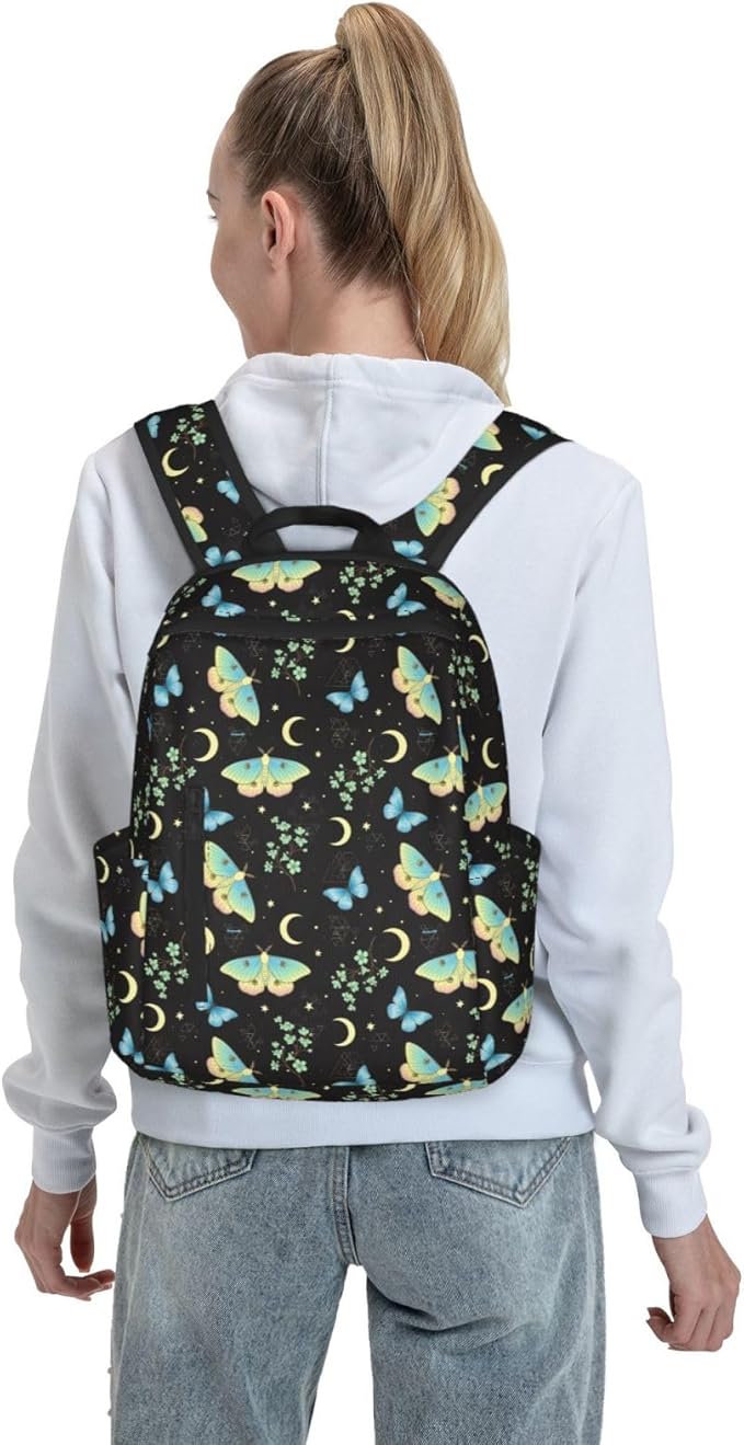 Travel Backpack goth moon moth Butterfly Daypack