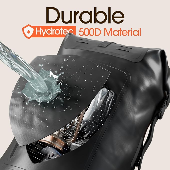 Earth Pak Waterproof Backpack - Heavy Duty Roll-Top Closure with Easy Access Front-Zippered Pocket and Cushioned Padded Back Panel for Comfort with IPX8 Waterproof Phone Case