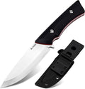 Fixed Blade Knife 3.94” Drop Point 9cr18mov Blade Camping Hunting Hiking Knife for Men Women G10 Handle with Sheath and Clip Outdoor Daily Use EDC