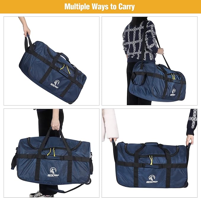 REDCAMP 85L/120L/140L Foldable Duffle Bag with Wheels Large Travel Duffel Bag