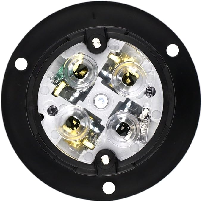 Cllena NEMA L14-30 Flanged Generator Power Inlet/Outlet Receptacle Socket with Cover 30 Amp 125/250V 7500W (Black)