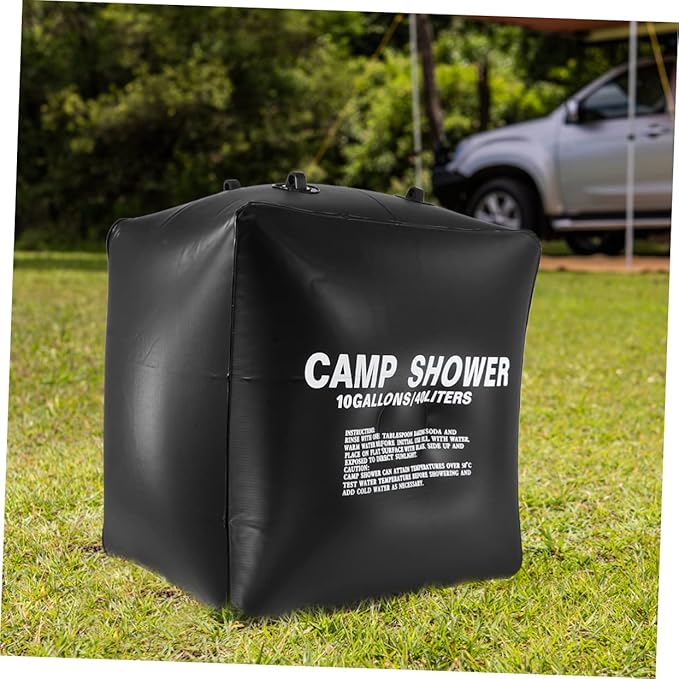 VICASKY 1set Solar Shower Bag for Outdoor Camping Portable Solar Heating Bag Mesh Pouch Glamping Essentials
