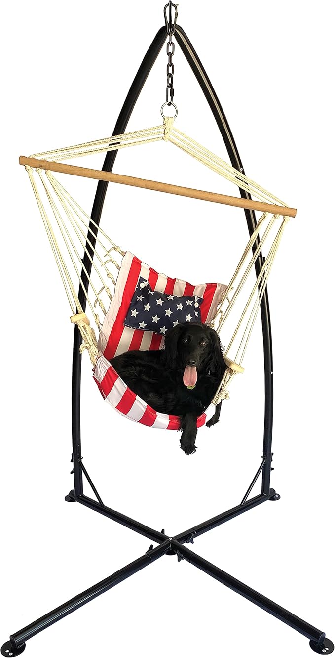 Backyard Expressions Patio · Home · Garden 905433-BYE Hammock Swing Stand Indoor/Outdoor Heavy Duty Hanging Chair Stand Black