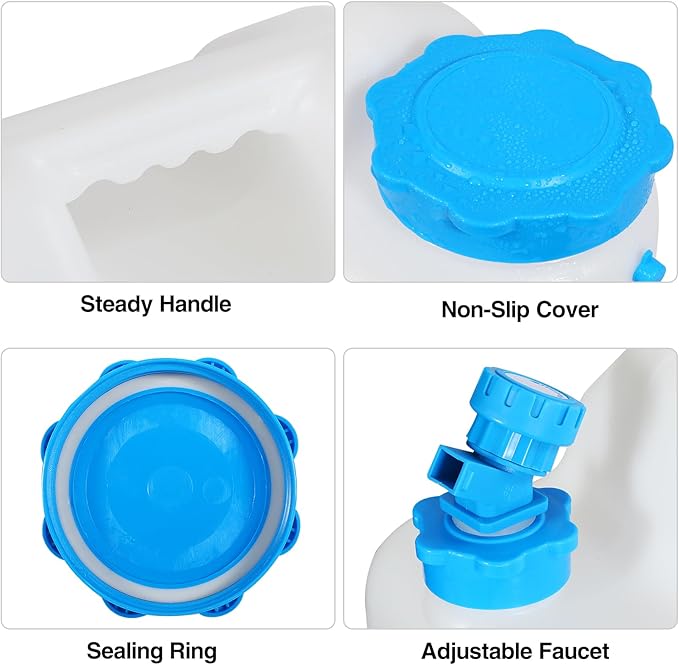 REDCAMP 5 Gallon/18.5L Portable Water Container with Spigot Camping Water Jug Water ContainerLarge Water TankPortable Emergency Water Storage for CampingCarHikingHurricane Supplies