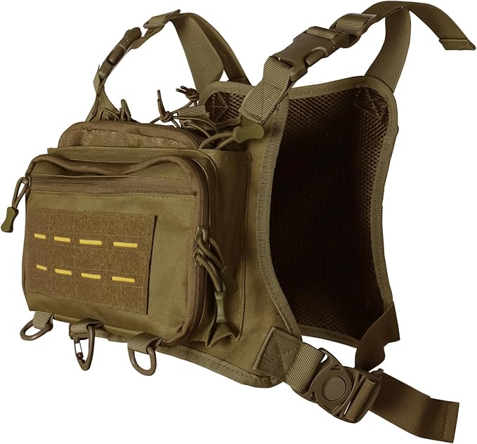 Tactical Chest Pack EDC Chest Bag Utility Molle Chest Rig Pouch with CCW Compartment Adjustable Strap Admin Pouch