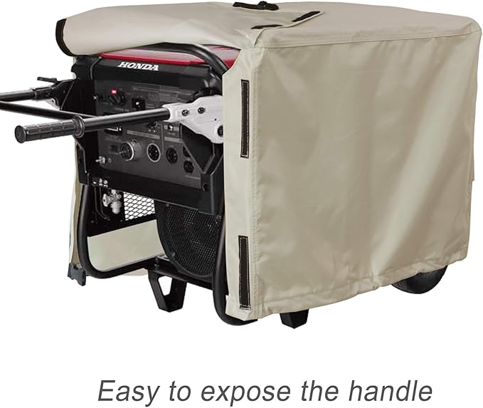 Porch Shield Waterproof Universal Generator Cover 38 x 28 x 30 inch for Most Generators 5500-15000 Watt Light Tan