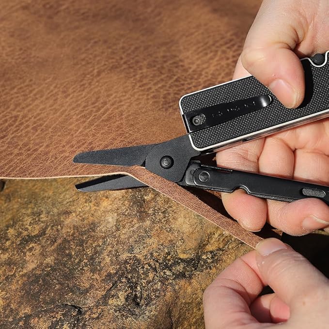 ROXON KS2 Elite Noir Blanc Edge D2 Blade 13 in 1 Mini Multi Tool function pocket knife with big scissor G10 handle and Pocket clip good for Camping/Emergencies/EDC Multitool (D2 Steel Blade)