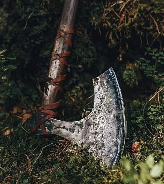 40 Handmade Double Head Berserker Axe Large Norse Axe Hand Forged Steel AxeDouble Blade Axe Forest Axes Hewing Axe Broad Axe Hunting Axe Dane Axe Black ISU07ZA