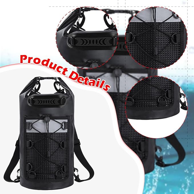 Dry Bag Storage Bag Keeps Gear Dry 10L Lightweight Comfortable with Handle for Camping Men/Women Boating Hiking Rafting Black
