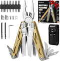 BIBURY Multitool Pliers Pro BI2045 Foldable Multitools with Replaceable Wire Cutters and Saw Stainless Steel Multi Tool w/Upgraded Scissors and Screwdriver Set Ideal for Camping Hiking Survival
