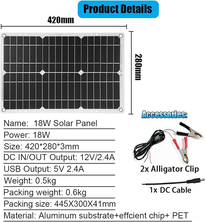 4000W 12V to 110V/220V Solar System Combination Inverter Solar Panel Kit Solar Generator Home Grid System 30A Controller + 18w12v Solar Panel (Color : Yellow Size : 12V-220V)