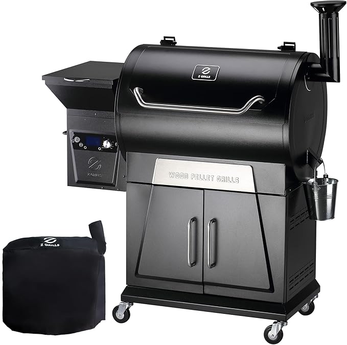 Z GRILLS Pellet Grill Smoker with PID 2.0 Controller 700 Cooking Area Meat Probes Rain Cover for Outdoor BBQ 700D3