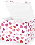senya Valentines Storage Baskets Collapsible Storage Bins with Lids Hearts Storage Boxes Clothes Baskets for Organizing