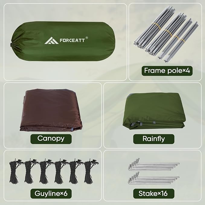 Forceatt Camping Tent 2/3/4 Person Professional Waterproof &amp Windproof Lightweight Backpacking Tent Suitable for OutdoorHikingCamping Mountaineering and Travel