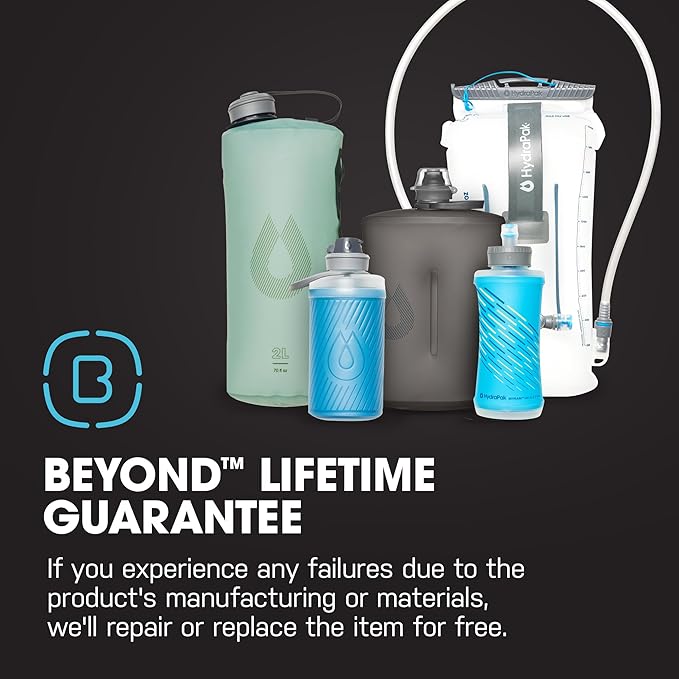 HydraPak UltraFlask+ 500ml - Filtered Compressible Soft Flask Water Bottle for Hydration Vests and Running Packs with Integrated Water Filter (500ml / 17oz)