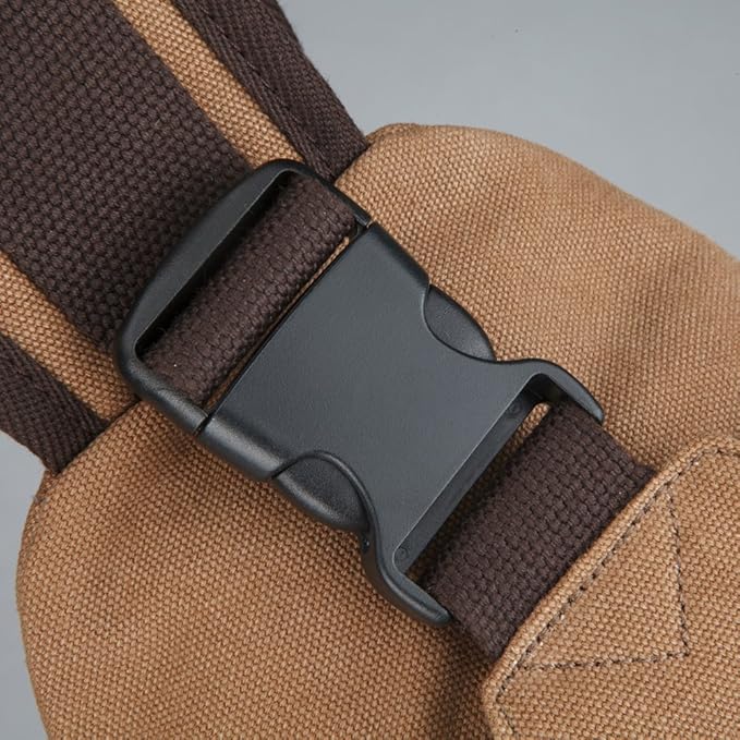 SIMU Sling Bag Pack Canvas Shoulder Sling Backpack Small Crossbody Chest Bag for ipad mini (Large brown)