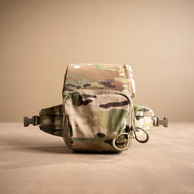 Eberlestock Bravo Modular Bino Pack – Magnetic-Free Hunting Binocular Harness with Quiet Shock Cord Closure – MOLLE Compatible – Breathable Air-Mesh Straps – Mountain Large